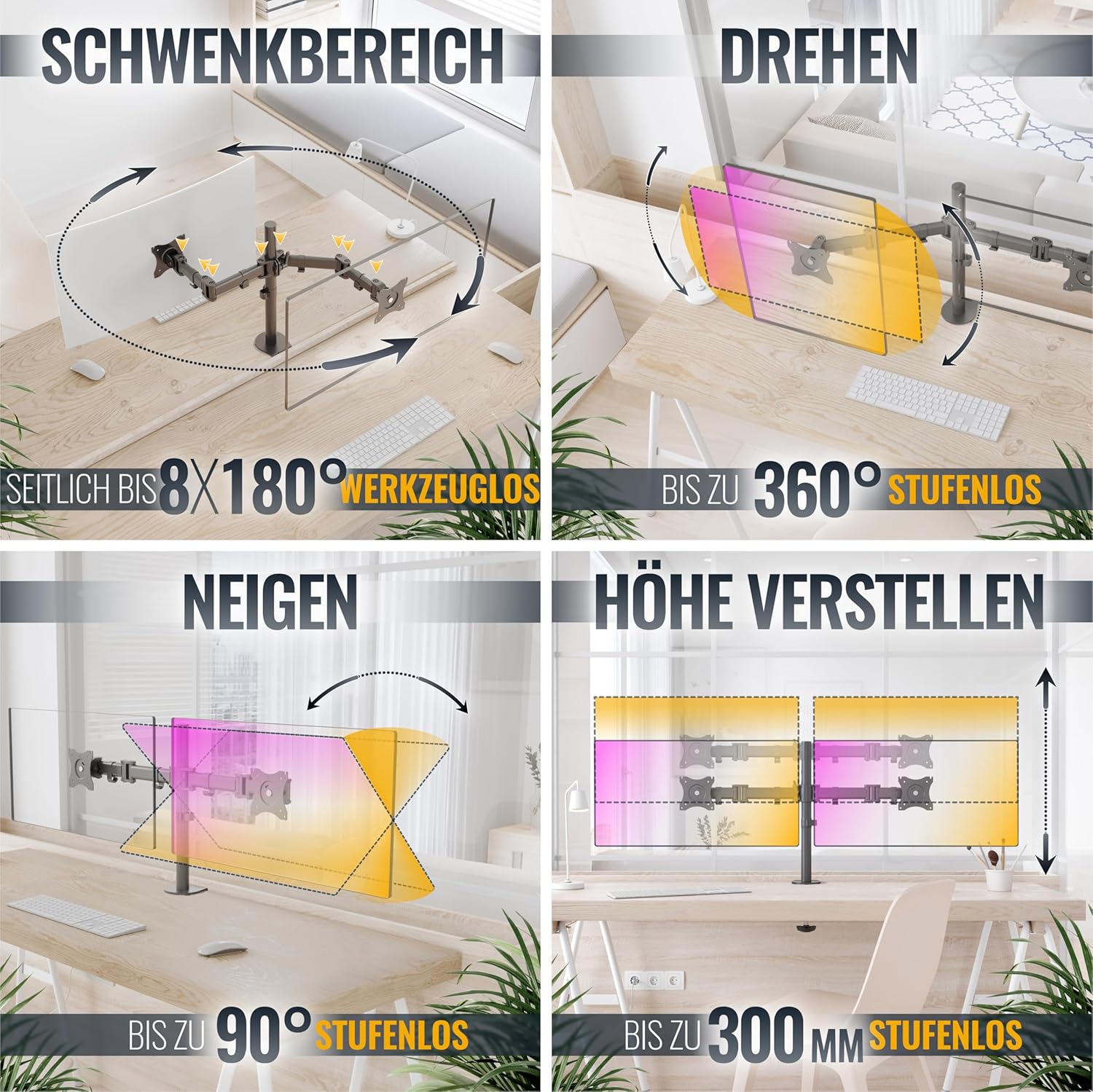 Gaming PC & Gaming Monitors - RICOO Monitor Mount TS5611, TS5711, TS5811, TS5911, TS6011, TS7011, TS7811, TS8411, TS8511, TS5311, TS8211, TS7511 – Bild 3