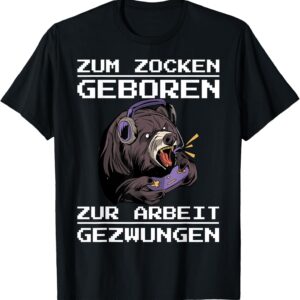 Gaming Consoles & Controllers – Zum Zocken Geboren Zum Arbeit Forces | Console PS5 Gaming T-Shirt