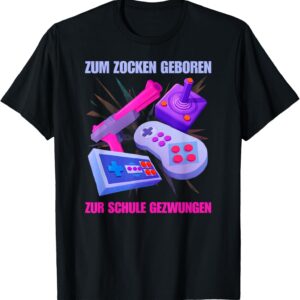 Gaming Consoles & Controllers – Zum Zocken Geboren Zum Schule Forces I Console PS5 Gaming T-Shirt
