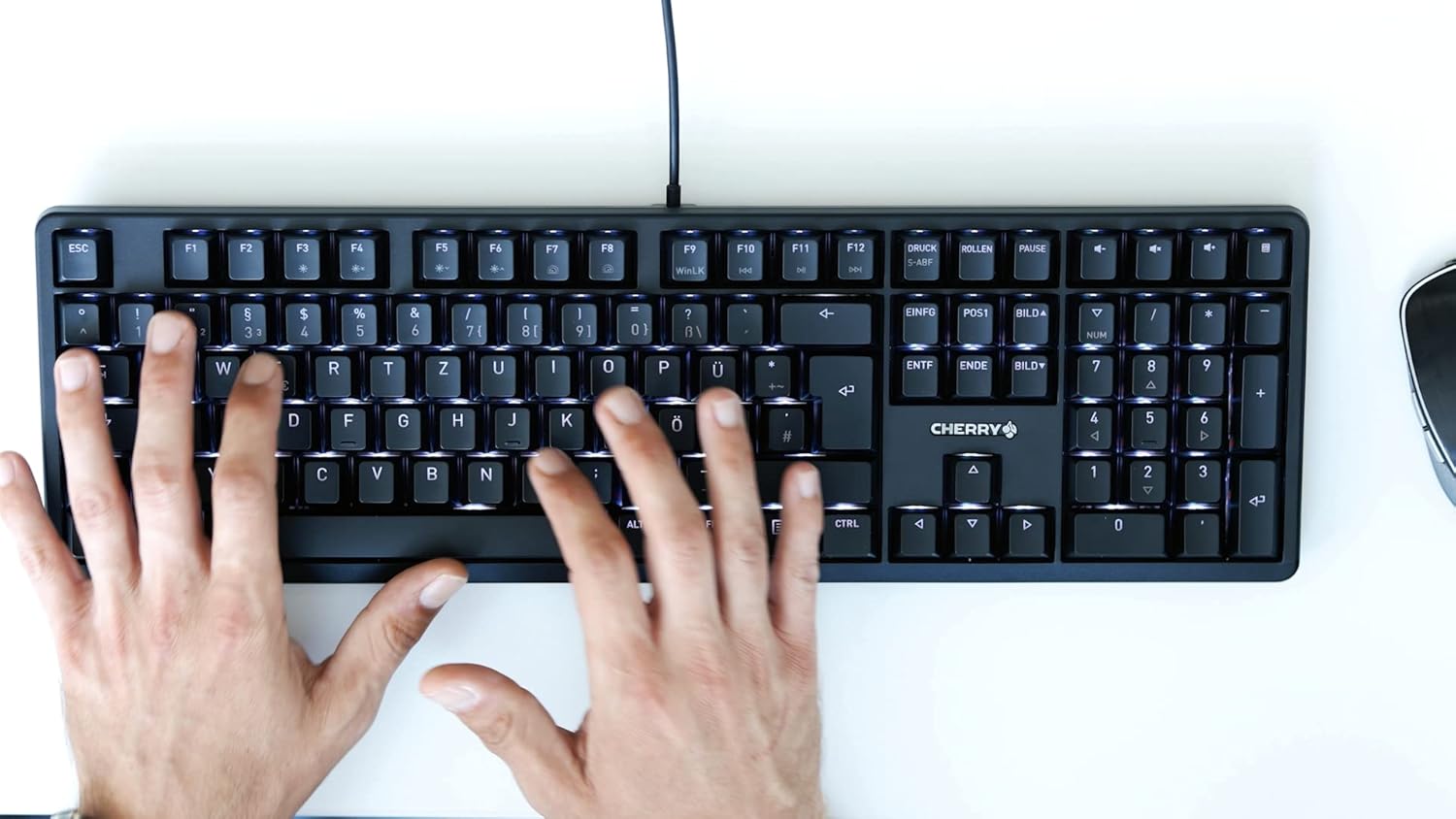 Gaming Tastatur & Maus - CHERRY G80-3000N RGB Mechanical Gaming Keyboard with RGB Lighting, EU Layout (QWERTY), Wired, Original MX Silent Red Switches, Black – Bild 5