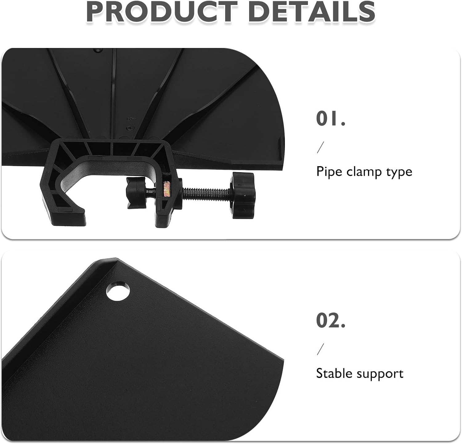 Streaming-Equipment - GARVALON 2 Stück Pack Mikrofonstativablage mit Klemmhalterung für 25mm Rohre Ablage für Soundkarte und Zubehör Universell für Streaming Live Auftritte – Bild 3
