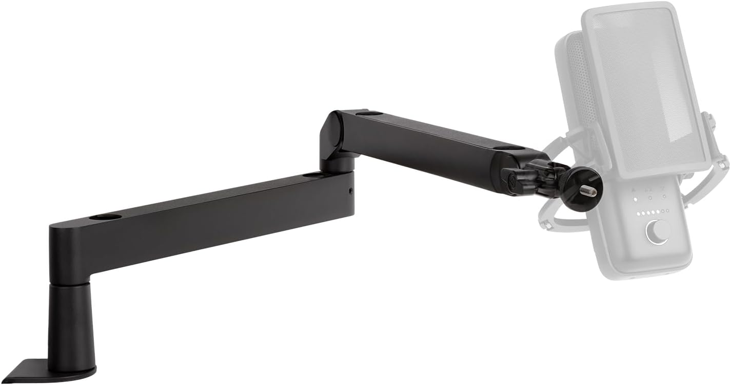 Streaming-Equipment - Elgato Wave Mic Arm LP - Premium Low Profile Microphone Boom with Cable Channels for a Clean Workplace, Table Clamp, Versatile, Fully Adjustable, Ideal for Podcast, Streaming, Gaming, Home Office