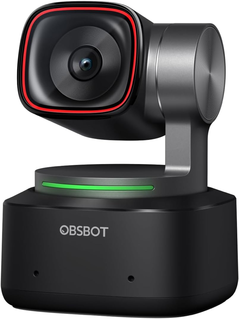 Webcam - OBSBOT Tiny 2 - PTZ 4K Webcam with AI Tracking, Voice Control, Gesture Control, Auto Focus, USB3.0, Multiple Modes, Webcam for PC, Conferencing, Streaming, Video Calls, Zoom