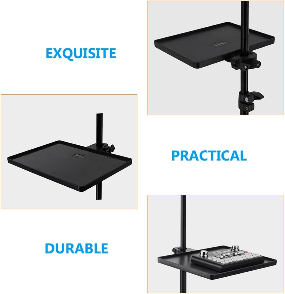 Streaming-Equipment - Multifunktionale Mikrofon Soundkartenablage mit Stabiler O Ring Klemme und Erhöhten Rändern Geeignet für Mikrofonständer und Live Streaming Zubehör – Bild 5