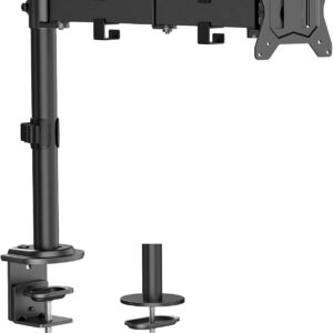 Gaming PC & Gaming Monitors – HUANUO Monitor Mount for 13-32 Inch Screens, Monitor Mount 1 Monitor Height Adjustment, Tilt, Swivel and Rotate, 2 Mounting Options, VESA 75 & 100 mm