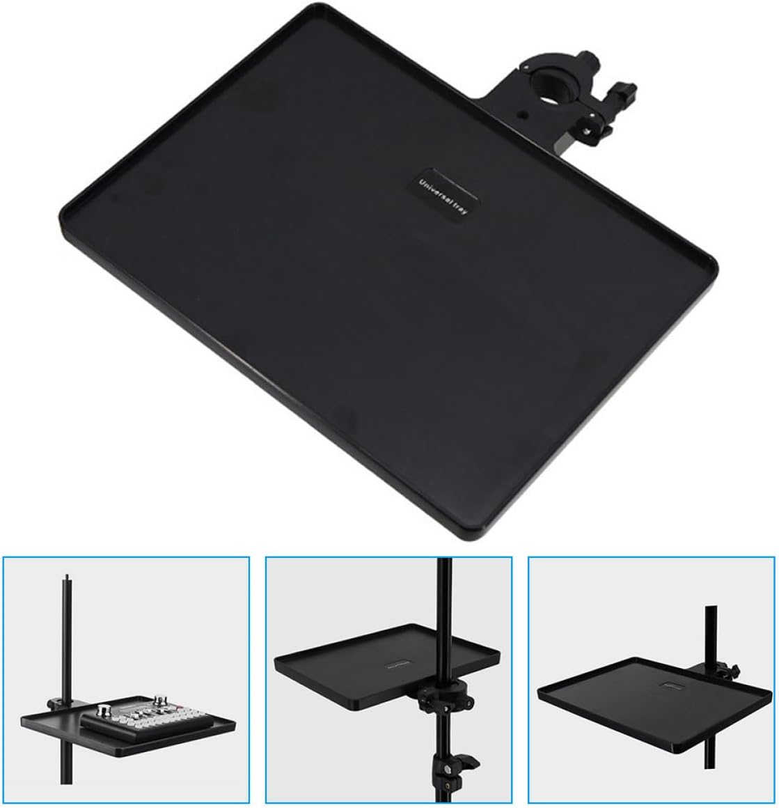 Streaming-Equipment - Multifunktionale Mikrofon Soundkartenablage mit Stabiler O Ring Klemme und Erhöhten Rändern Geeignet für Mikrofonständer und Live Streaming Zubehör – Bild 4