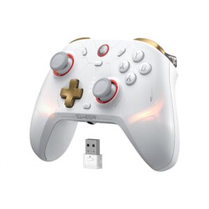 Gaming Consoles & Controllers – GameSir Cyclone2 TMR Controller pc TMR Hall Stick Gamepad mit dualem Hall Trigger/Micro Trigger Gaming Controller für Switch, Android, iOS und PC Verkabelt/Drahtlos/2.4G mit Makrotasten Weiß