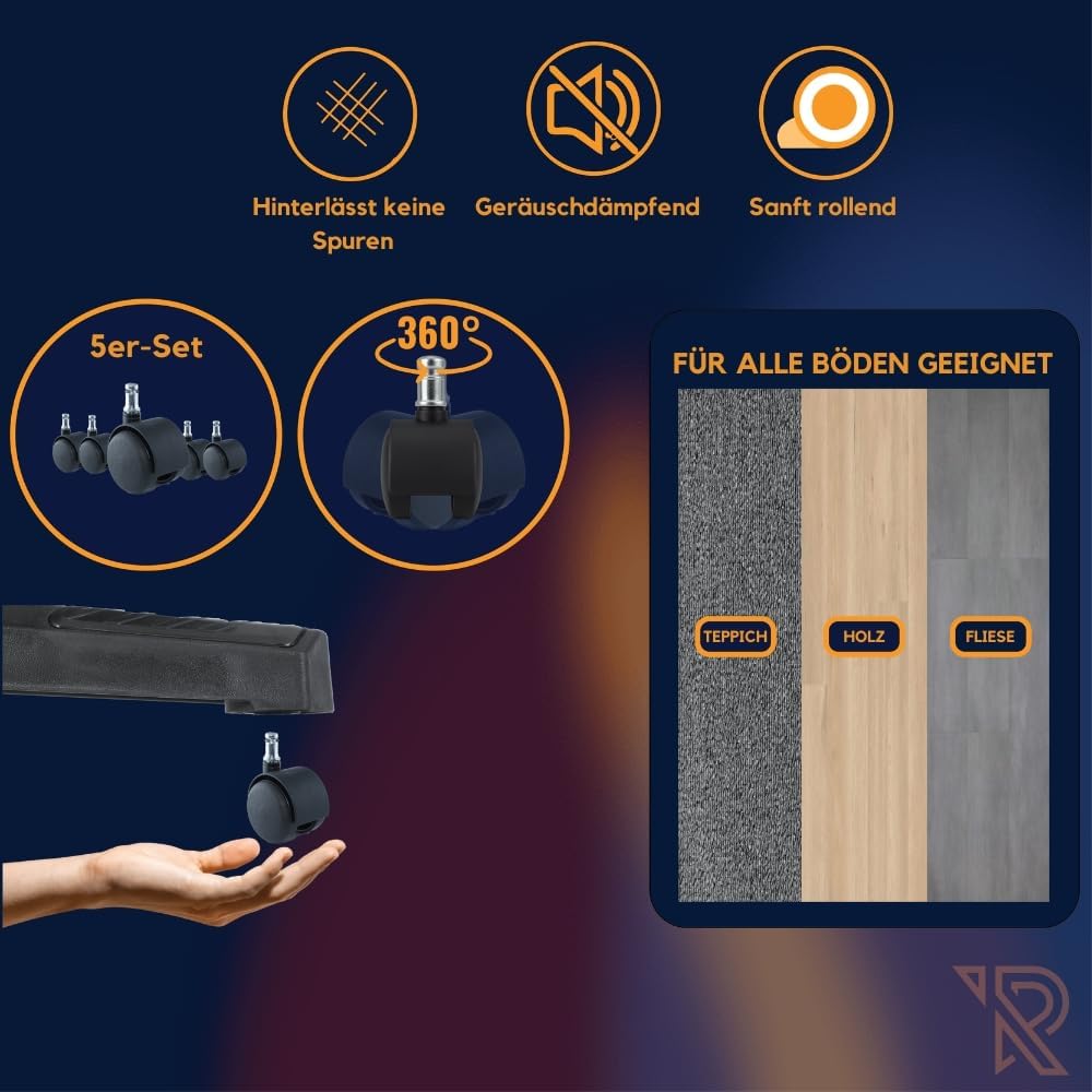 Gaming Chairs - Apollo Gaming Chair, Office Chair, PC Chair, Gamer Chair with Headrest, Lumbar Cushion and Armrests, Adjustable Backrest 90-135°, Gaming Chair, White – Bild 9