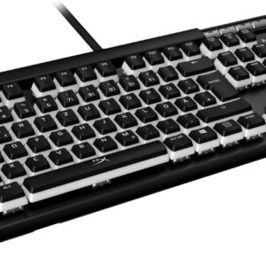 Gaming Tastatur & Maus – HyperX Pudding Keycaps Dual Layer Design RGB Lighting QWERTZ German Layout Compatible with HyperX and Mechanical Gaming Keyboards + Keycap Puller Black White