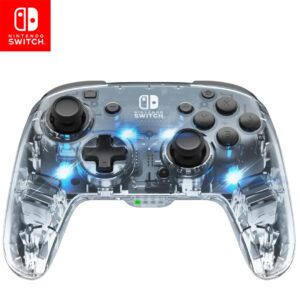 Gaming Consoles & Controllers – Afterglow LED drahtlos Deluxe Gaming Controller – Lizenziert durch Nintendo für Switch and OLED – RGB Hue Color Lights – See through Gamepad Controller – Paddle Buttons