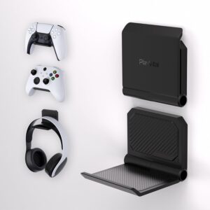 Gaming Consoles & Controllers – PlayVital FOLD Wall Mount Controller Holder for PS5/4, Foldable Wall Stand for Xbox Series X/S, Switch Pro, Gaming Headphone Stand for Xbox Wireless Headset, for Pulse 3D Headset, Black (Pack of 2)