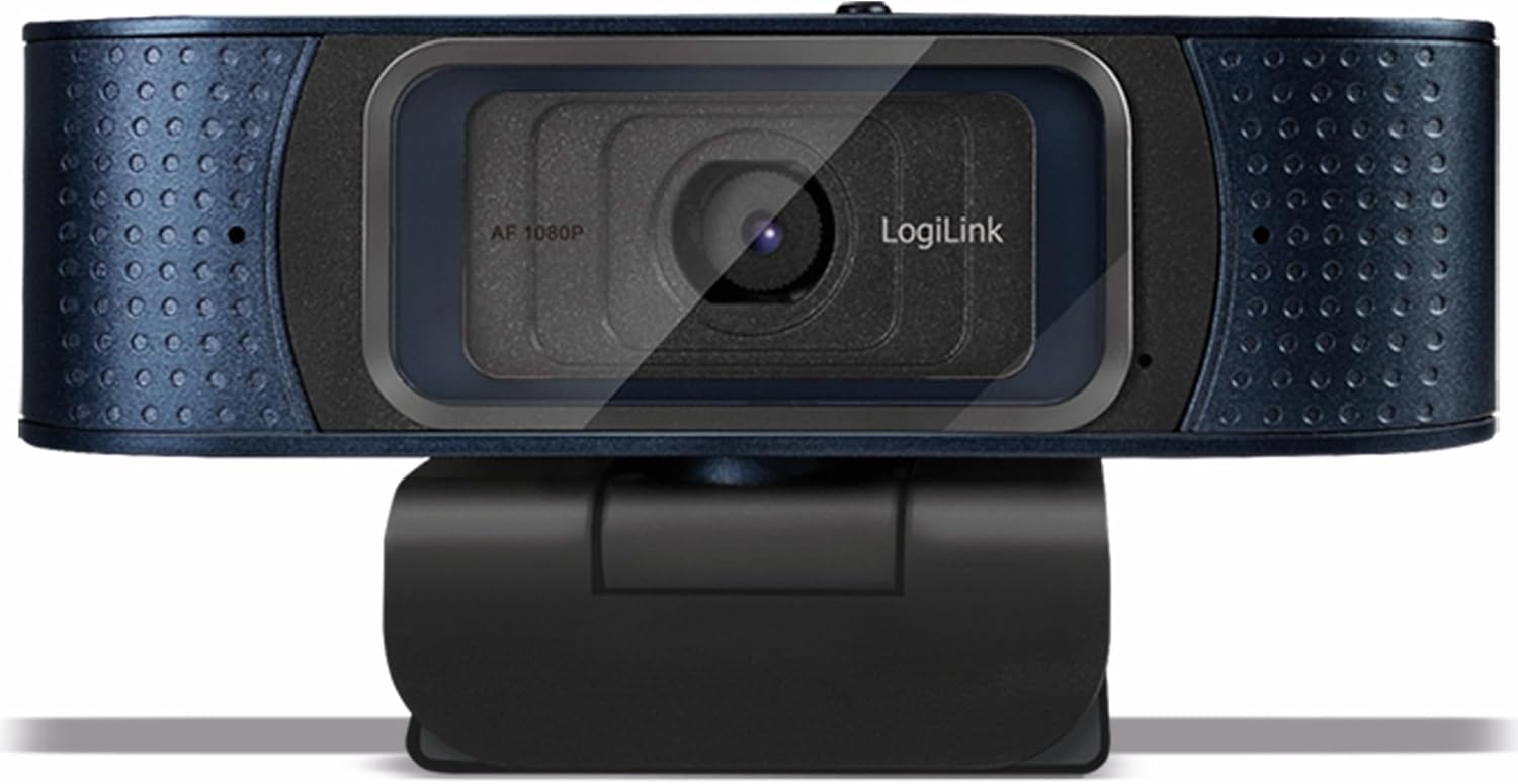 Webcam - LogiLink UA0379 - Conference HD USB Webcam Professional, 80° Wide Angle Lens, Dual Microphone with Noise Reduction, Auto Focus, Privacy Cover, for Video Conferencing & Live Streaming, Black – Bild 3