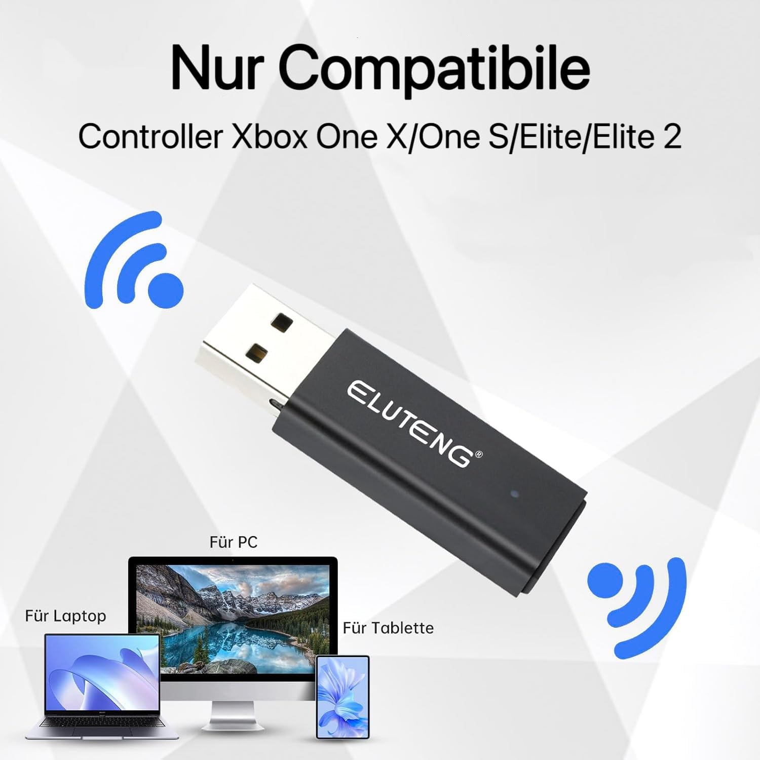 Gaming Consoles & Controllers - ELUTENG Wireless Adapter for Xbox One/One S/One X/Elite 1/Elite 2 Controller, USB Wireless Gaming Receiver Compatible with PC Windows 11/10/8/7 – Bild 2
