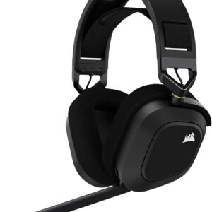 Gaming PC & Laptops – Corsair HS80 RGB Wireless Premium Gaming Headset with Dolby Atmos Audio, Omnidirectional Microphone, 18 m Range, Up to 20 Hours Battery Life, PS5/PS4 Wireless Compatibility, Carbon