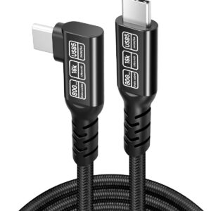 Gaming PC & Gaming Monitors – USB C Thunderbolt 5 Cable 1.5 m Aluminium + Braided, 80Gbps USB5 Data Cable, 16K @ 60Hz/8K @ 120Hz/4K @ 240Hz, 240W Fast Charge, Compatible with Thunderbolt 4/3, USB4, Laptop, Monitor, Docking Station