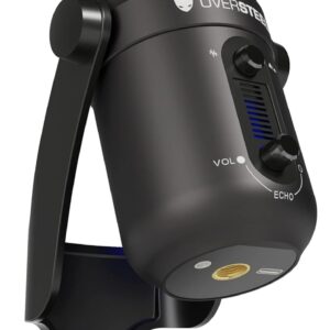 Streaming-Equipment – Oversteel – Elinvar USB Gaming Microphone, Cardioid and Ball Pattern with Arm and Stand, RGB Lighting, Plug & Play, Compatible with PC, XBOX Series, PS4, PS5 and Mac, Black