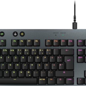 Gaming Tastatur & Maus – Logitech G G915X Flat Wired Mechanical Gaming Keyboard with Double Shot PBT Keycaps, Fully Programmable Keys, Brown Tactile GL Switches for PC/Mac, DEU QWERTZ Layout – Black