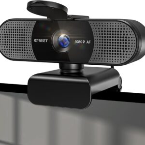 Webcam – EMEET HD Webcam – C960 AF 1080P Webcam with Lens Cover & Dual Microphone, 360° Streaming Camera with PDAF Automatic Light Correction, Plug & Play, Webcam Ideal for Linux, Win10, Mac OS