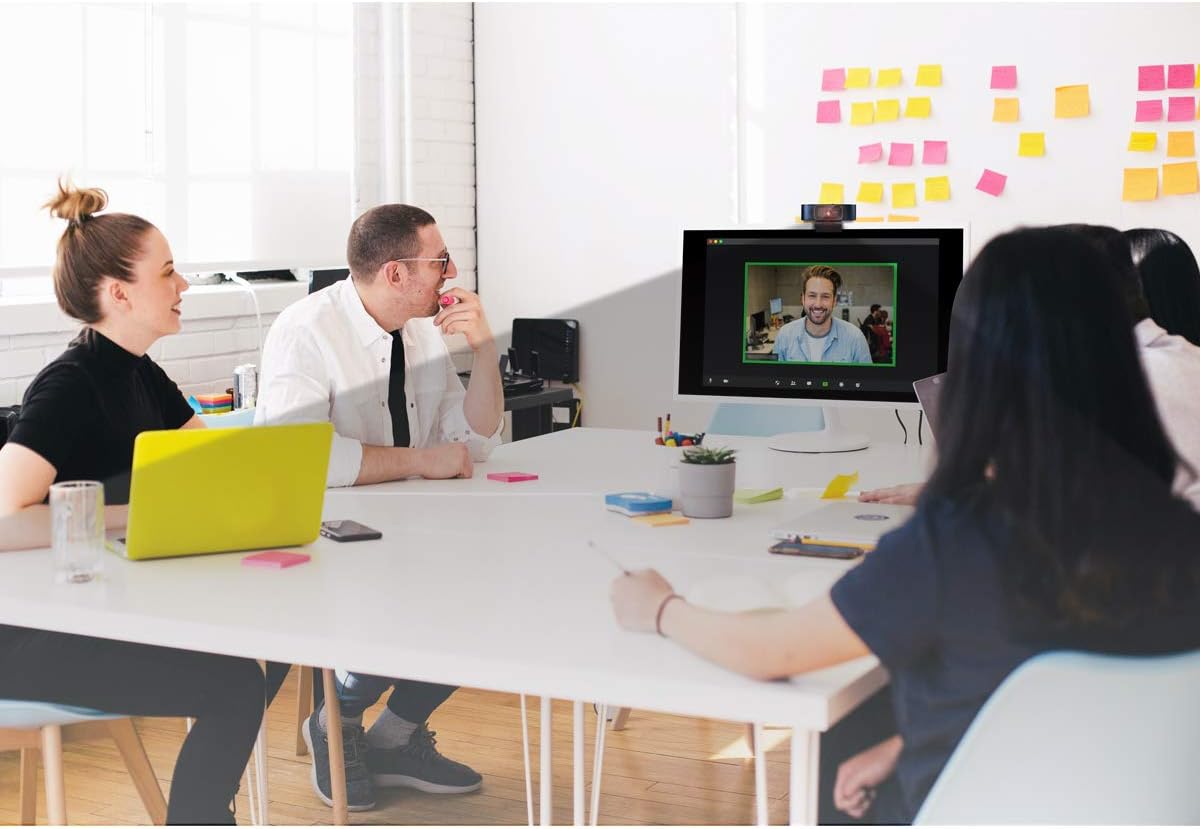 Webcam - LogiLink UA0379 - Conference HD USB Webcam Professional, 80° Wide Angle Lens, Dual Microphone with Noise Reduction, Auto Focus, Privacy Cover, for Video Conferencing & Live Streaming, Black – Bild 2