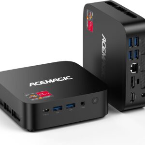 Gaming PC & Laptops – ACEMAGICIAN K1 Mini PC, AMD Ryzen 4300U (Up to 3.7 GHz), In11 Pro, 16GB DDR4 512G SSD Micro Desktop Computer, HDMI + DP + Type-C, USB3.2