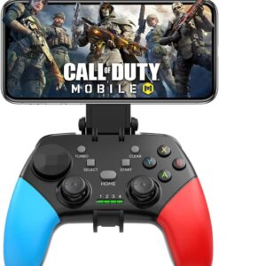 Gaming Consoles & Controllers – arVin Wireless Game Controller für iPhone, Android, PC, Bluetooth Mobile Gaming Controller für iPhone 15, iPhone 16, Samsung Galaxy S24, Huawei, Motorola, OnePlus, Google-Call of Duty (Rot und Blau)