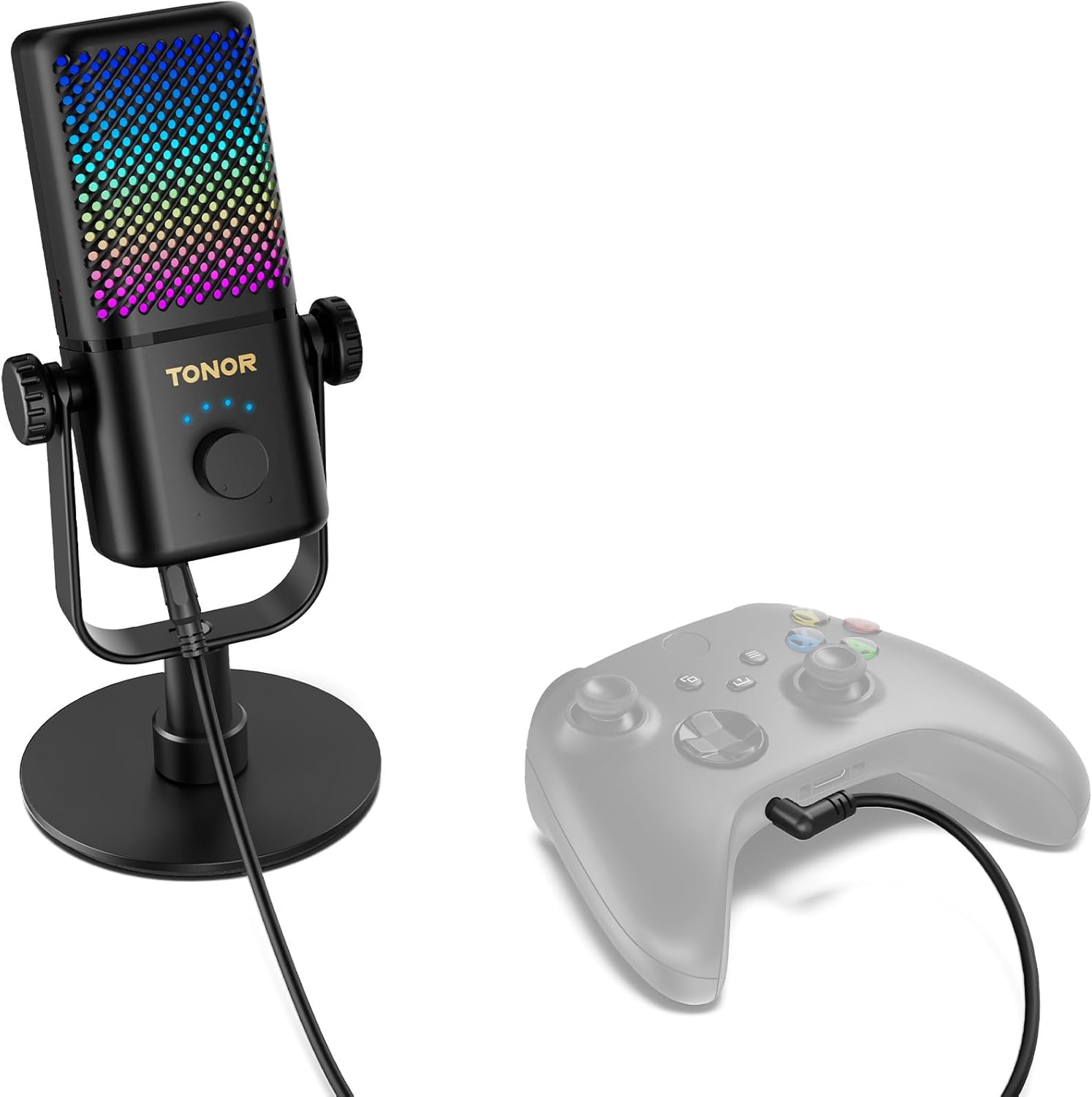 Streaming-Equipment - TONOR Gaming Microphone Compatible with Xbox, Condenser Microphone with RGB, Mute/GAIN Control/Monitoring, 30 Hours Battery Life Microphone for Streaming/Podcasting, Compatible with Capture Cards,