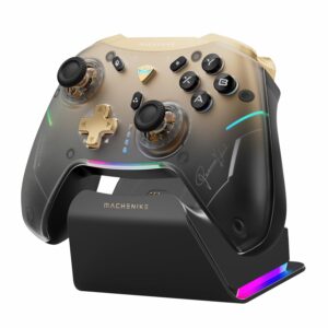 Gaming Consoles & Controllers – Machenike G5Pro V2 Gaming Controller PC für PC/NS/IOS/Android (1000Hz Abtastrate), Optisch & Mikroschalter Trigger, Kabelloser Gamepad mit RGB Beleuchtung (USB/2.4G/BT) (Gelb PE)