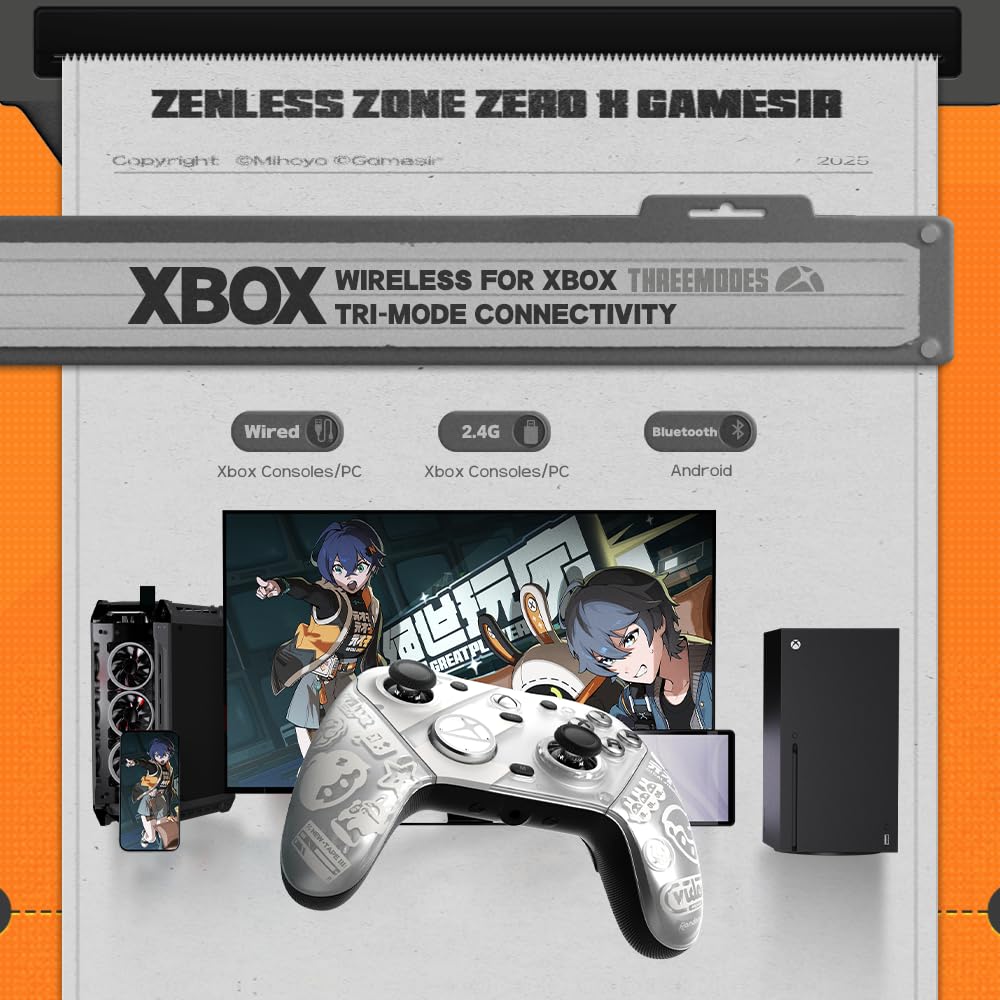 Gaming Consoles & Controllers - GameSir G7 Pro Wireless Gaming Controller – Offiziell lizenziert für Xbox Series X|S, Xbox One, PC und Android, TMR Joysticks, 1000 Hz Abfragerate – Zenless Zone Zero Edition – Bild 6