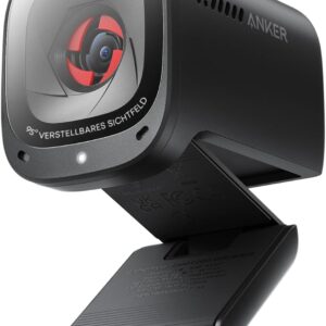 Webcam – Anker PowerConf C200 2K USB Webcam, Webcam for Laptops, Noise Cancelling Microphones and AI Stereo Microphones, Adjustable Viewing Angle, Light Correction, Built-in Camera Cover