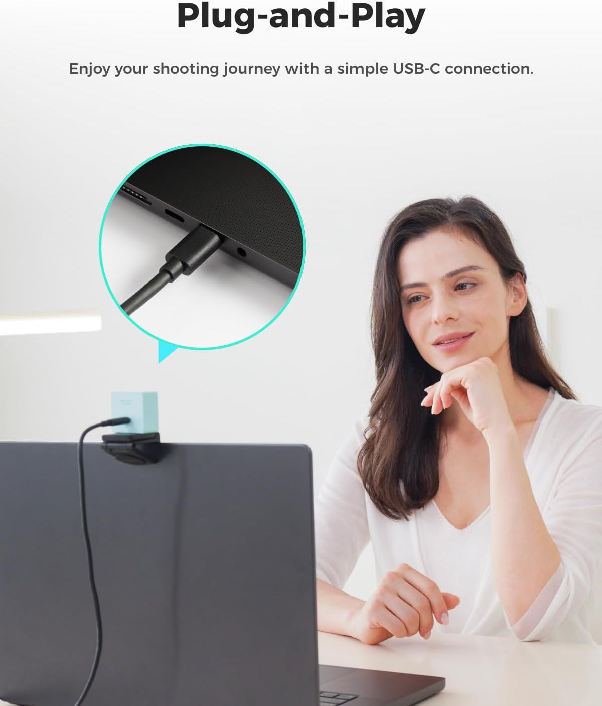 Streaming-Equipment - OBSBOT Meet SE 1080P 100FPS Webcam for PC, USB Webcam with AI Tracking, Microphone, Tripod, Staggered HDR, Beauty Mode, Plug & Play Streaming Camera for Laptop/Desktop, Conferences, Green – Bild 6