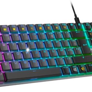 Gaming Tastatur & Maus – EMPIRE GAMING K243 Slim Low Profile Aluminium Mechanical Gaming Keyboard Wired DE (QWERTZ), 111 Keys USB-C Removable, MX Red, RGB 24 Effects, NKRO, Compatible with PC & Consoles