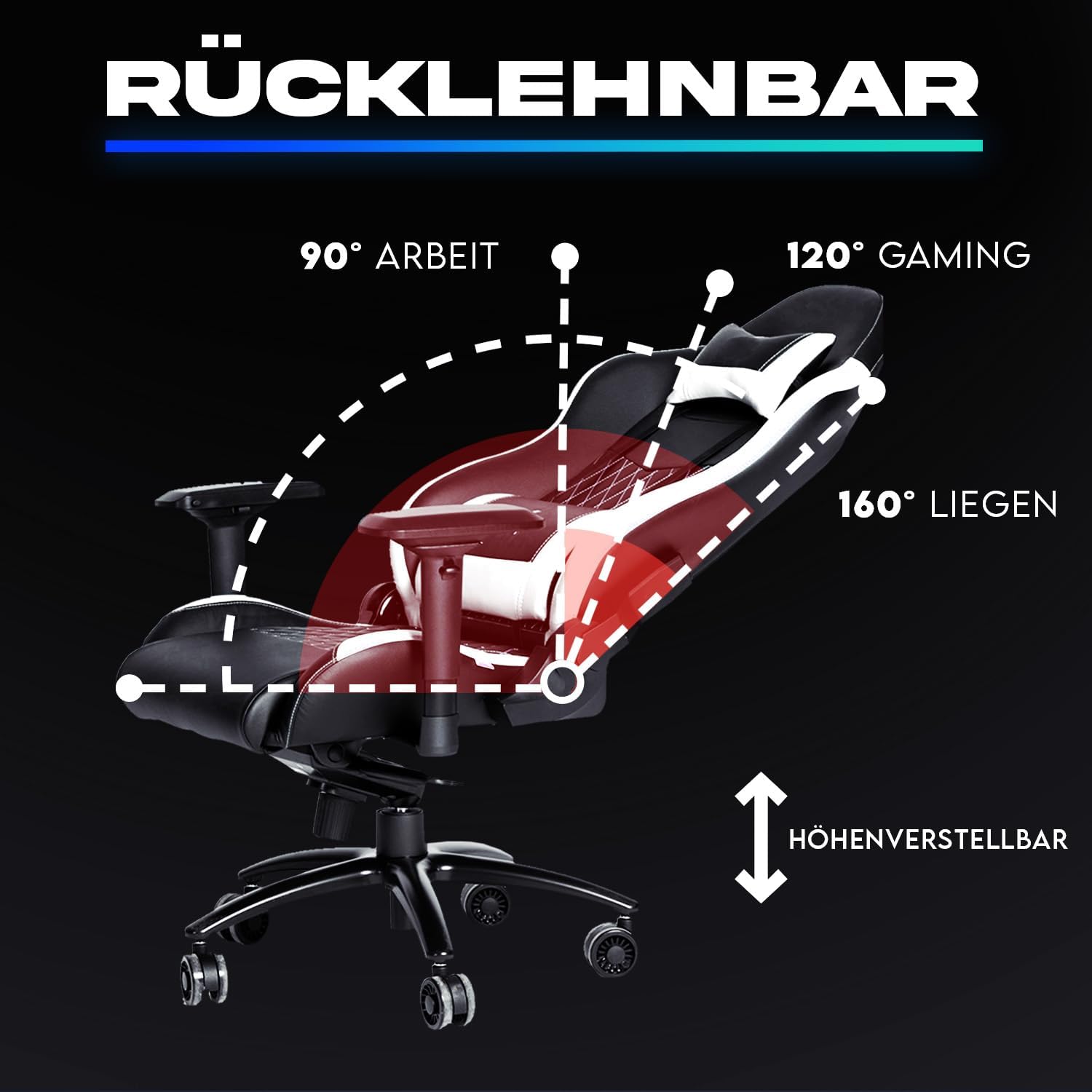 Gaming Chairs - Klim Esports High Quality Gaming Chair Precise Workmanship, Adjustable Padding – Bild 9