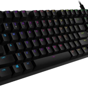 Gaming Tastatur & Maus – Logitech G512 mechanical gaming keyboard, GX-Brown Tactile switches, LIGHTSYNC RGB lighting, USB looping, aluminum casing, Programmable F-keys, US QWERTY layout, Black