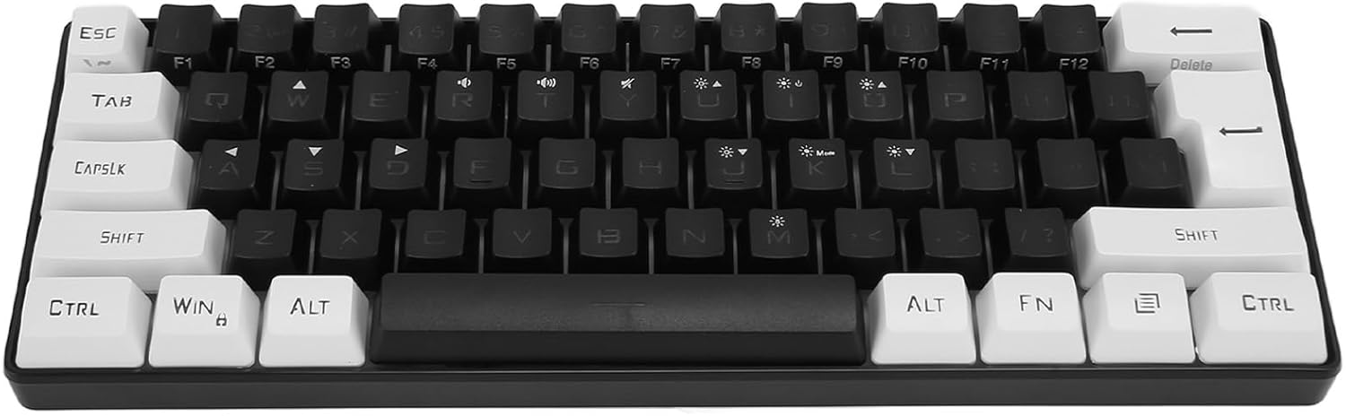 Gaming Tastatur & Maus - 60% Wired Gaming Keyboard, Mi NI Gaming Keyboard with Mechanical Feel, Ultra Compact Keyboard with RGB Backlight and 61 Keys, Ergonomic Keyboard for