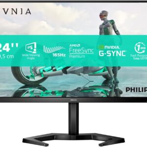 Gaming PC & Gaming Monitors – Philips Evnia 24M1N3200ZA – 24 Inch FHD Gaming Monitor, FreeSync Premium, Height-Adjustable (1920 x 1080, 165 Hz, HDMI, DisplayPort) Black