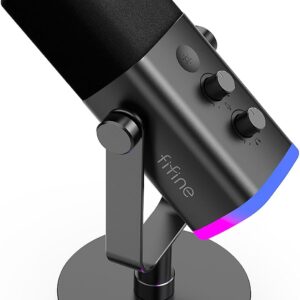 Streaming-Equipment – FIFINE XLR Streaming Microphone for Podcast Studio, USB Dynamic Microphone Gaming PC with Mute Button, for PS4/5 Mac Mixer Sound Cards