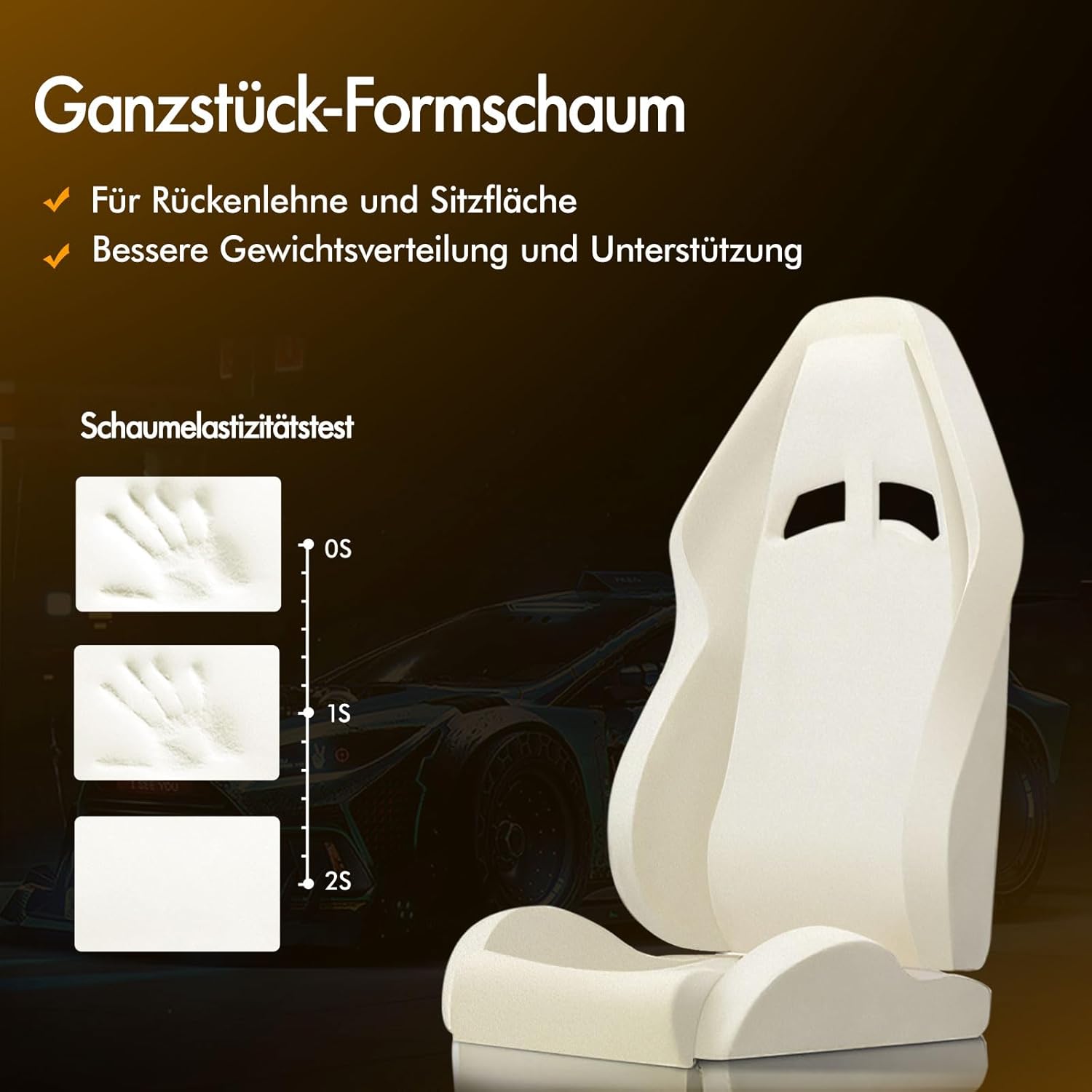 Gaming Chairs - ALFORDSON Office Chair, Gaming Chair, Massage Gaming Chair, Ergonomic Gamer Chair with Footrest, Headrest, Massage Lumbar Cushion, Padded, Swivel Chair Made of Linen Fabric, Grey – Bild 9