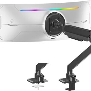 Gaming PC & Gaming Monitors – ELIVED Ultrawide Monitor Arm for Max 49 Inch Screen, Monitor Mount for Heavier Monitors 2-20 kg with VESA 75/100 mm, Gas Spring Monitor Arm with Tilt, Swivel, Rotate, EV3227