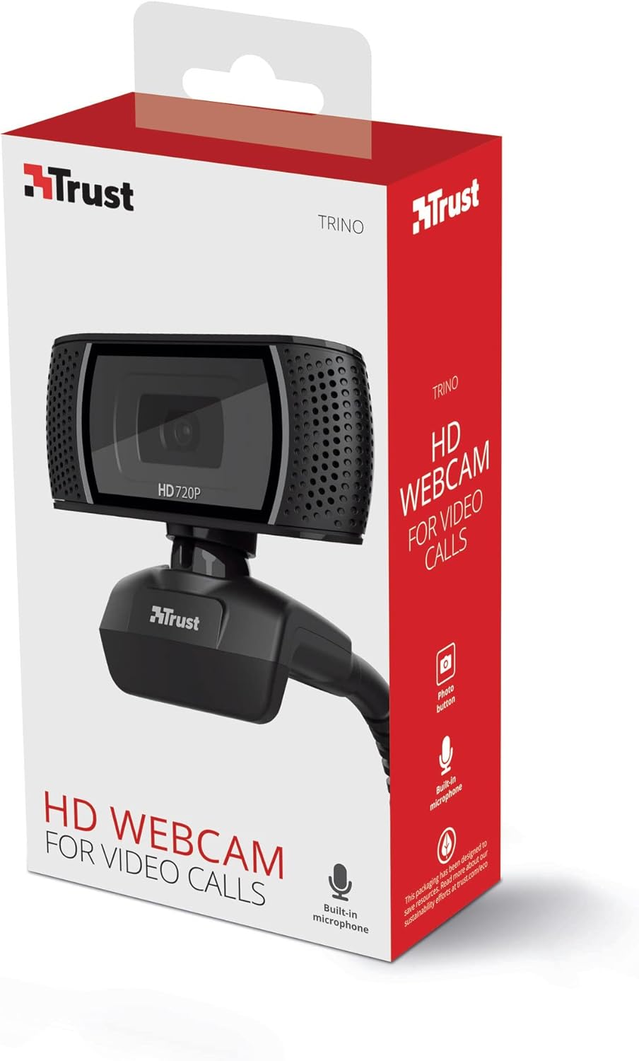 Webcam - Trust Trino HD Video Webcam for PC, Laptop - Black – Bild 10