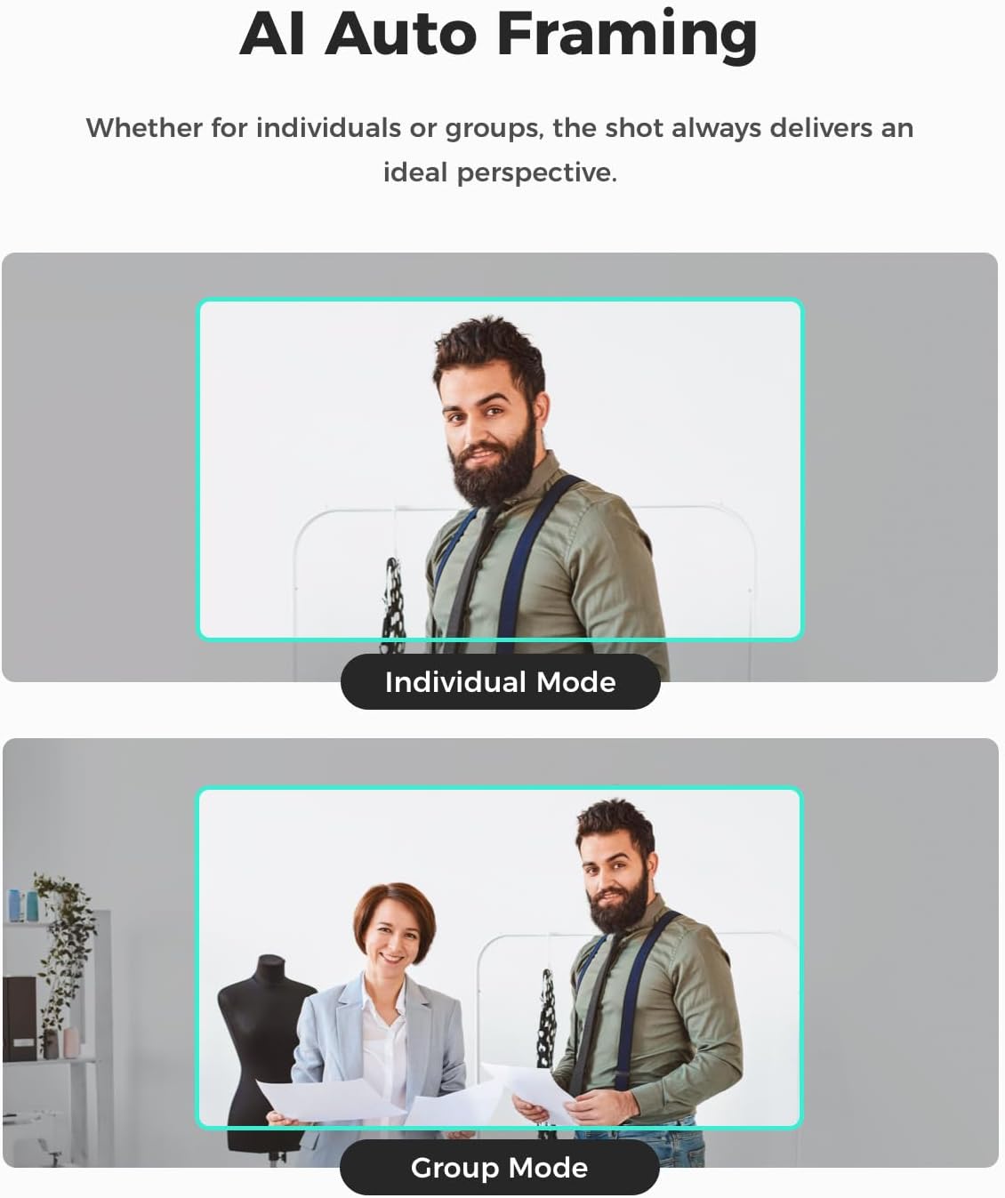 Streaming-Equipment - OBSBOT Meet SE 1080P 100FPS Webcam for PC, USB Webcam with AI Tracking, Microphone, Tripod, Staggered HDR, Beauty Mode, Plug & Play Streaming Camera for Laptop/Desktop, Conferences, Green – Bild 4