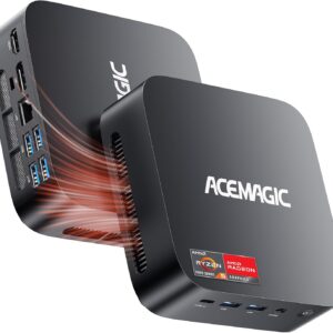 Gaming PC & Laptops – ACEMAGIC Kron Mini K1 Mini PC, AMD Ryzen 5 7430U (Equivalent to 5850U, 6C/12T, Up to 4.3Ghz), 32GB DDR4 512GB M.2 SSD Windows 11 Pro Mini PC, Mini Computer with WiFi 6 | BT 5.2 | 4K UHD | Type-C