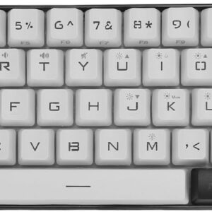 Gaming Tastatur & Maus – GOWENIC RGB Gaming Keyboard, Mechanical Feel, RGB Backlight, Type C Interface, Compact 61 Keys, for PC Gamer, Business Trip (White)
