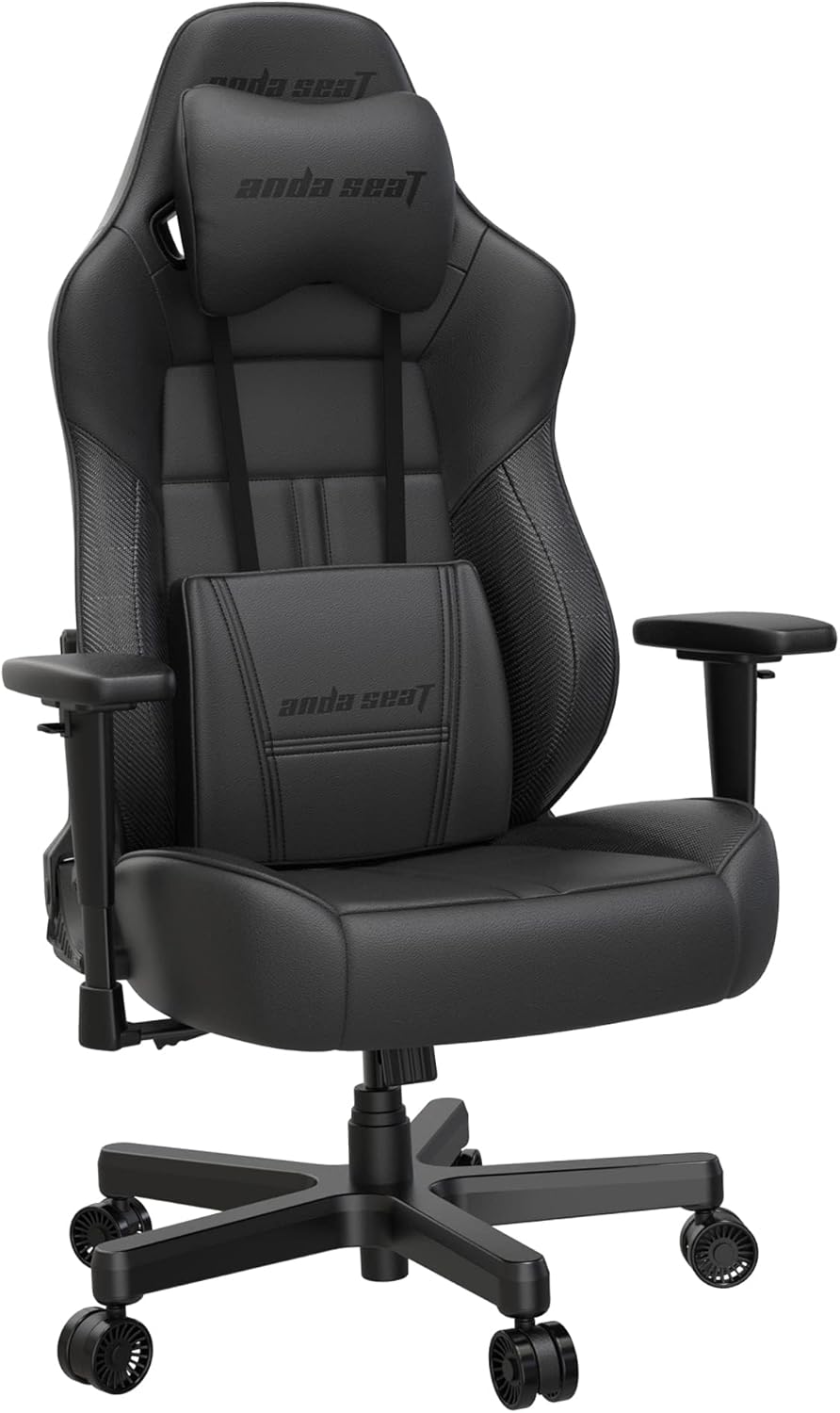 Gaming Chairs - Anda Seat Dark Demon Dragon Pro Gaming-Stuhl – ergonomische Büro-Schreibtischstühle, verstellbarer Videospiel-Gamer-Stuhl, Nacken- und Lendenwirbelstütze – großer schwarzer Premium-PVC-Leder