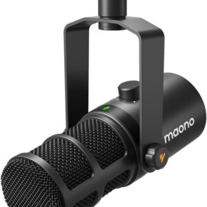 Streaming-Equipment – MAONO Dynamic Microphone, USB/XLR Podcast PC Microphone with Software, EQ, Tap-to-Mute, Gain Control and Volume Control, Studio Microphone for Broadcasting, Recording, Streaming and Gaming (PD400X)