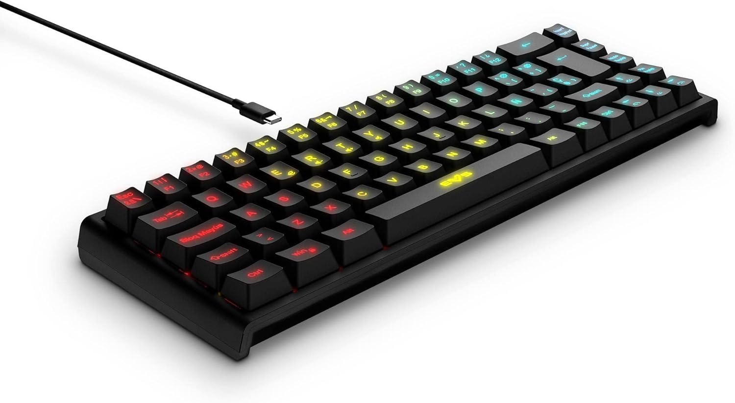 Gaming Tastatur & Maus - Energy Sistem Gaming Keyboard ESG K4 Compact RGB Gamer Keyboard (69 Keys, RGB Lights, Removable Cable, Membrane) - Black – Bild 5
