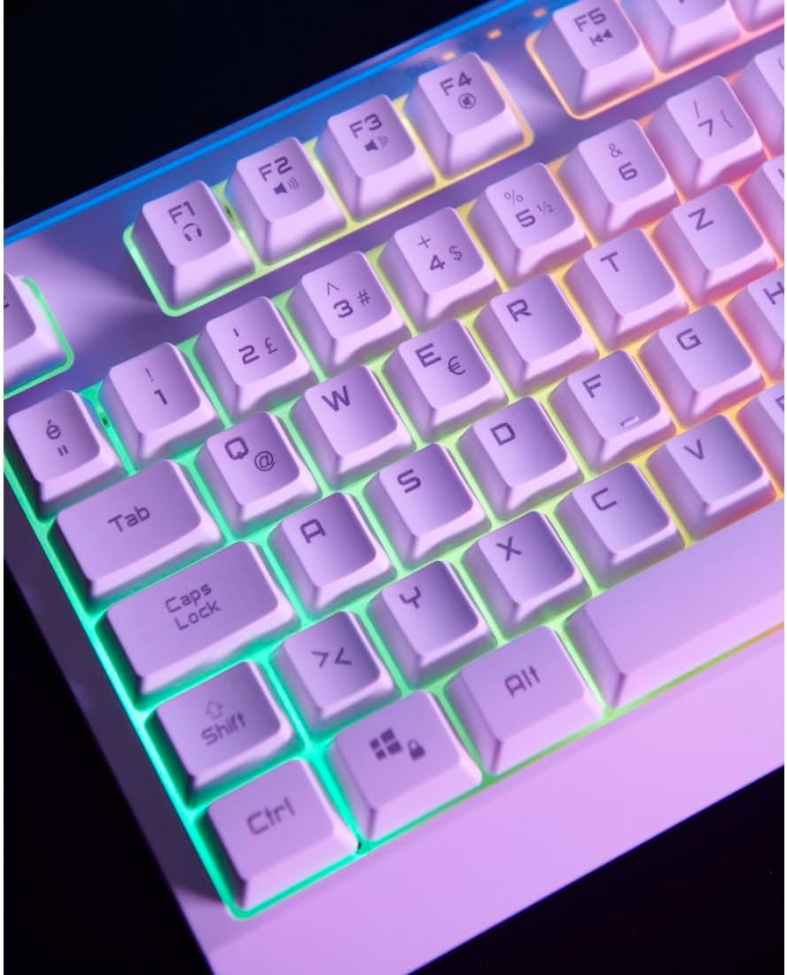 Gaming Tastatur & Maus - uRage Gaming Keyboard "Exodus 220 TKL" QWERTZ (Gamer Keyboard without Numeric Keypad, Tenkeyless DE Layout, RGB Illuminated Keys, Anti-Ghosting) White – Bild 4