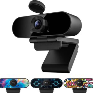 Webcam – Smilodon 1080P HD Webcam, Pro, with 110° Wide Angle, Privacy Screen, Tripod, for Conferences, Live Streaming, Recording, Compatible with Skype/Zoom/Teams/YouTube