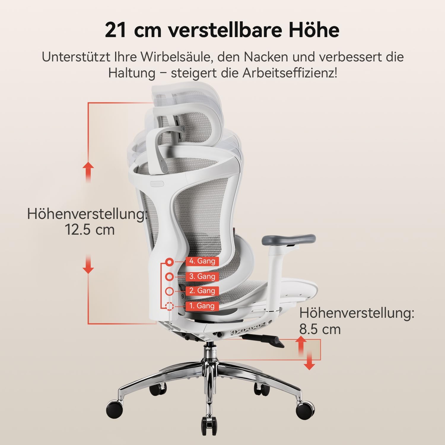 Gaming Chairs - SIHOO Doro C300 Ergonomic Office Chair with Ultra Soft 3D Armrests, Dynamic Lumbar Support for Home Office Chair, Adjustable Backrest – Bild 3