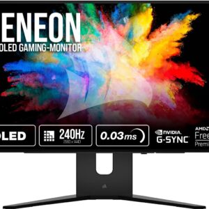 Gaming PC & Gaming Monitors – Corsair Xeneon 27QHD240 27 Inch OLED Gaming Monitor – 2560 x 1440, 240Hz, 0.03ms, NVIDIA G-SYNC Compatible, AMD FreeSync™ Premium, DisplayHDR10, HDMI 2.1, DisplayPort 1.4, USB-C 3.1 – Black