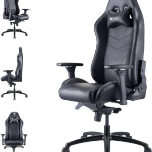 Gaming Chairs – Argon 2023 Gaming Chair with Breathable PU Leather, Ergonomic Desk Chair with Headrest, Onyx Black, Max. 150 kg